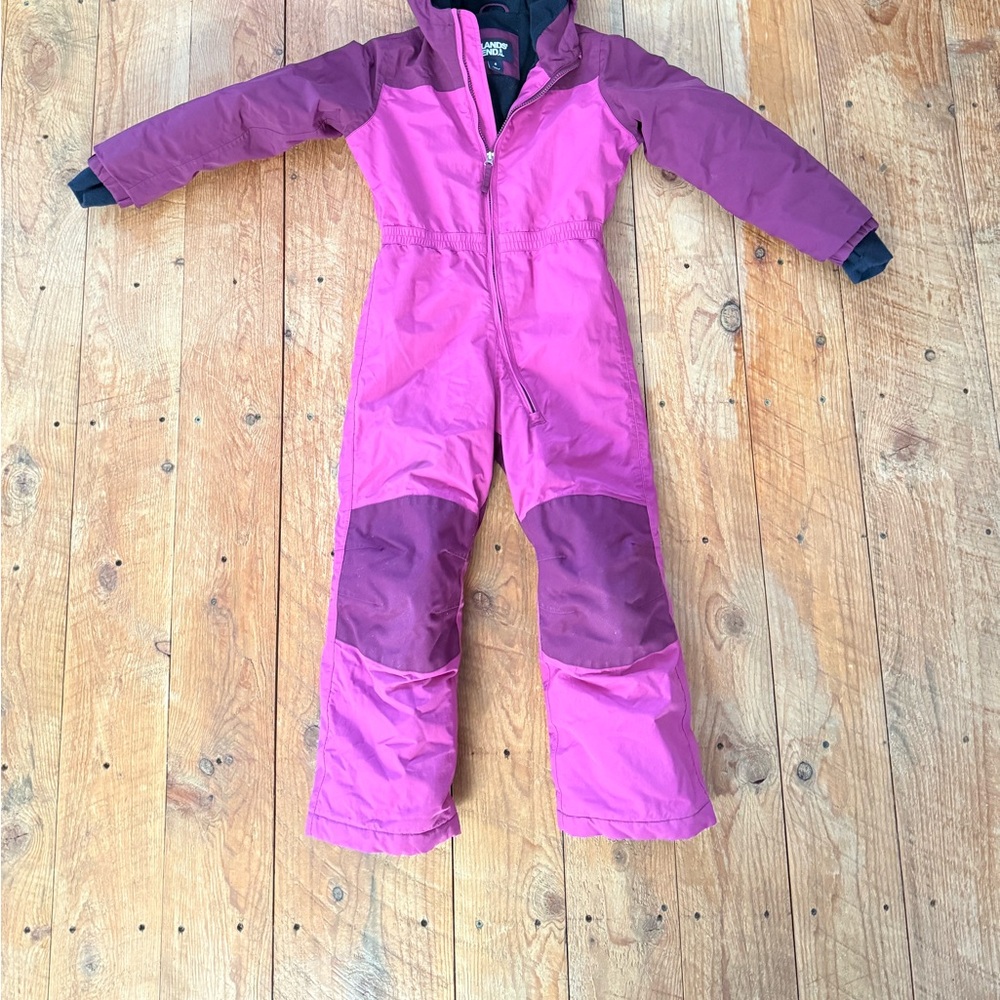Lands’ End Pink squall waterproof insulated iron knee winter snow suit size 6